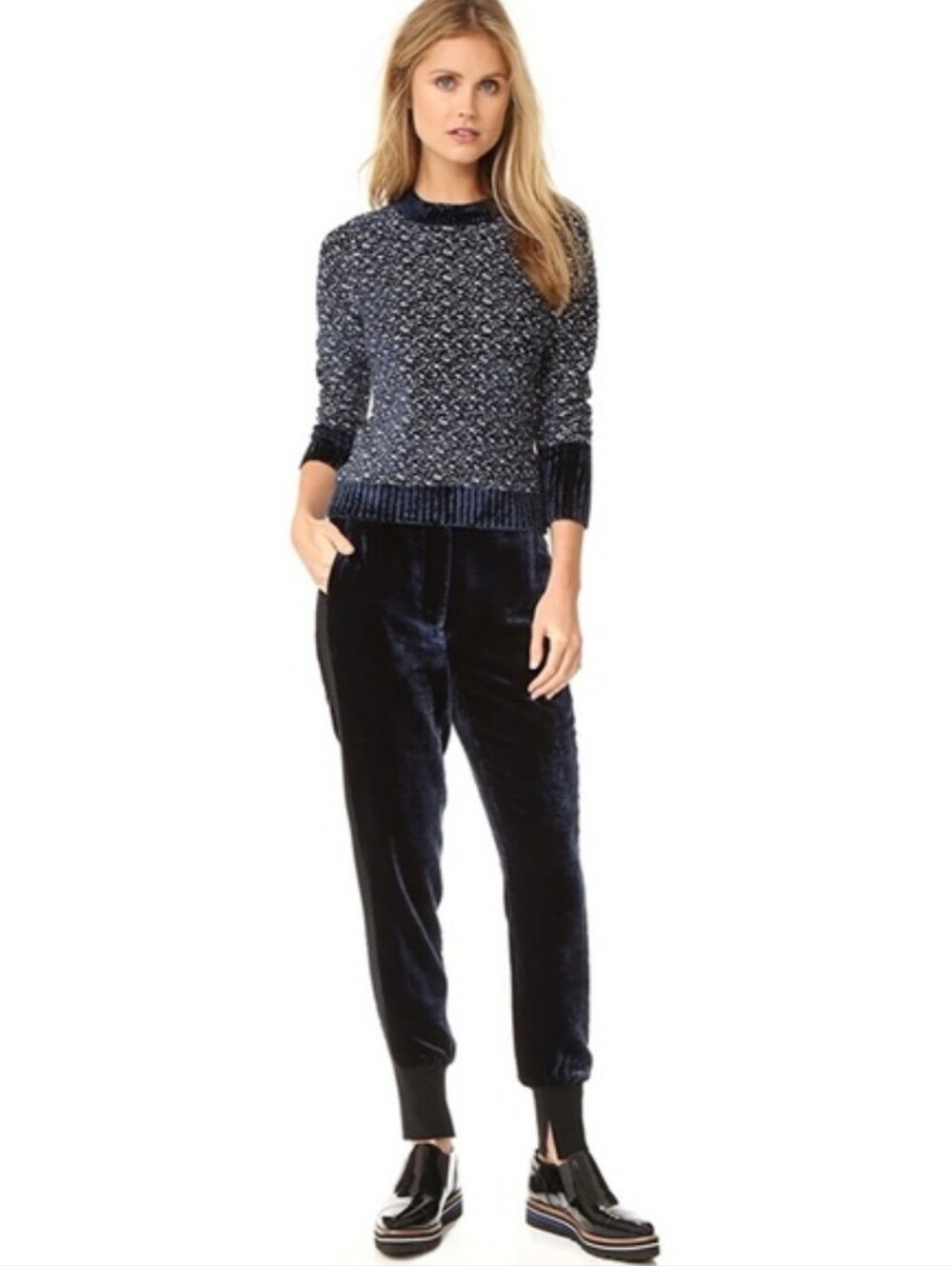 3.1 Phillip Lim Black Velvet Joggers Tuxedo Pants Wool Classic Casual Work 8
